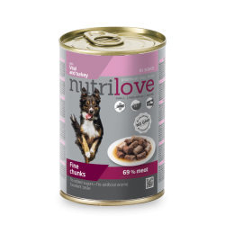 NUTRILOVE CIELĘCINA INDYK W SOSIE puszka dla psa 415g